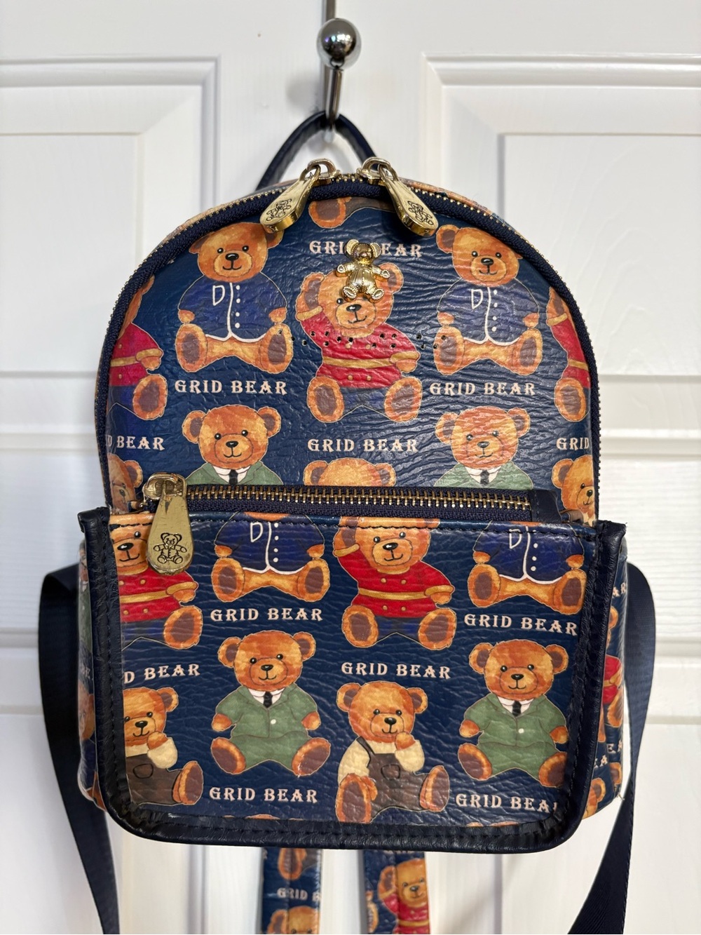 Daivd Duke Grid Bear Teddy Bear Mini Backpack - Picture 1 of 8